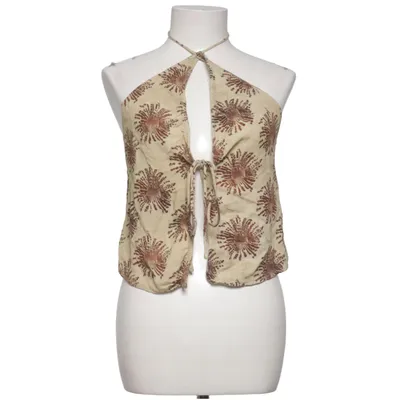 Halter neck top (Beige, Brown) from Pull & Bear Linen, Viscose