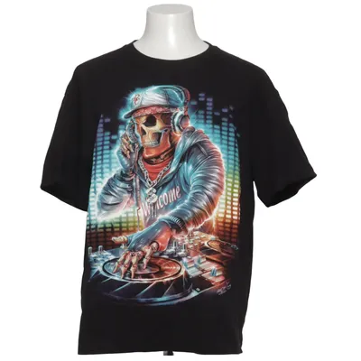 T-shirt (Sort, Flerfarvet) fra Rock Chang Bomuld
