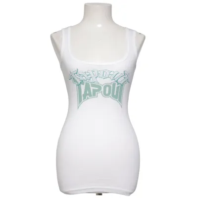 Tank Top (White, Green) from Tapout Cotton
