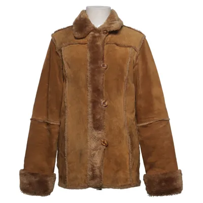 Shearling jacket (Brown) from Joy Leather, Polyester