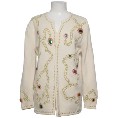 Cardigan (Beige, Multicolored) from Magnolia Angora, Nylon, Wool