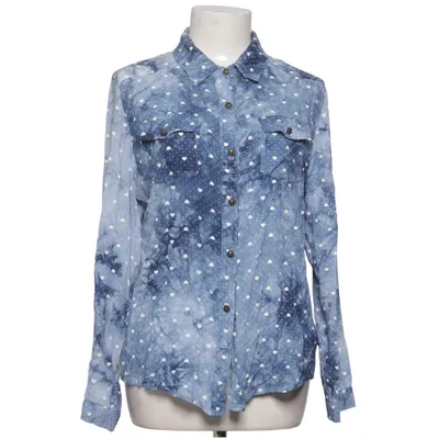 Denim blouse (Blauw, Wit) van SHK Mode