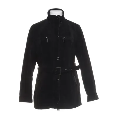 Leren jack (Zwart) van Designer Polyester, Leer