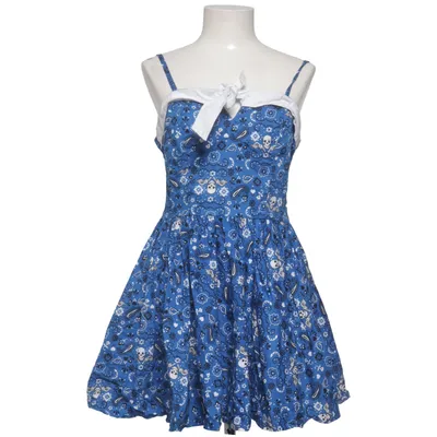 Kleid (Blau, Schwarz, Weiß) von Hell Bunny Baumwolle, Elasthan
