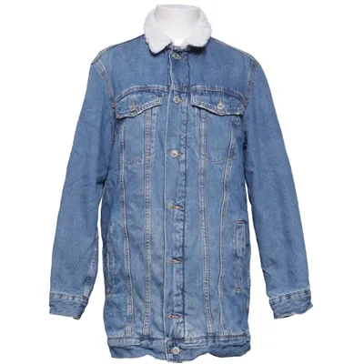 Fodrad jeansjacka (Blå, Vit) från &Denim by H&M Bomull, Polyester