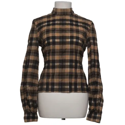Blouse (Marron, Noir) de Ganni Coton, Polyamide, Polyester
