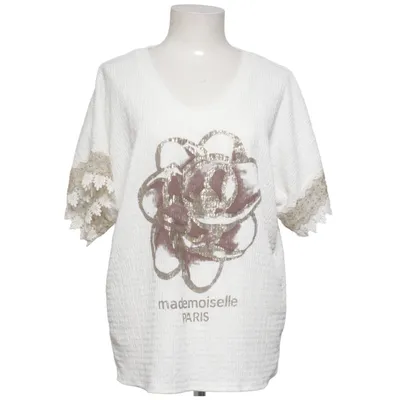 T-shirt (White, Gold) from Mademoiselle Elastane, Polyester