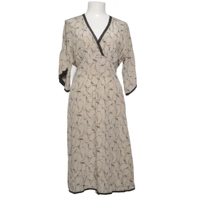 Wrap dress (Beige, Black) from Rützou Silk