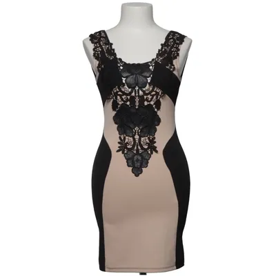 Robe de cocktail (Noir, Beige) de Dark Pink Coton, Élasthane, Polyester, Polyuréthane