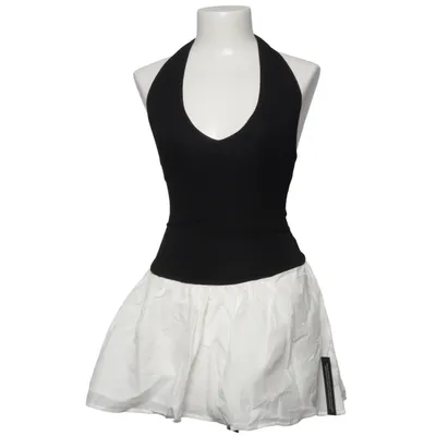 Halterneck-kjole (Sort, Hvid) fra White Fox Bomuld, Elastan, Modal