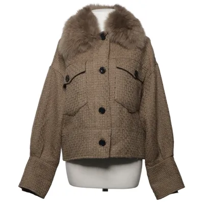 Jacket (Green) from Meotine Acrylic, Fox fur, Polyester, Viscose, Wool