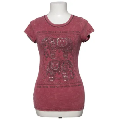 T-shirt (Rood, Meerkleurig) van Davida Katoen, Elastaan