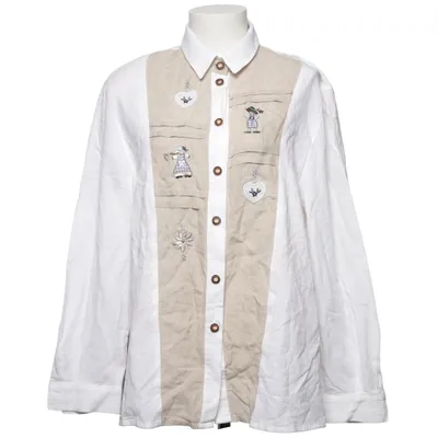 Shirt (White, Beige) from Distler Cotton