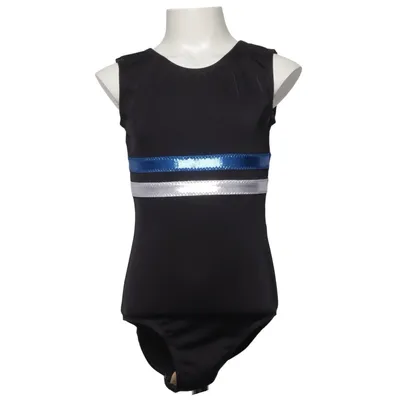 Justaucorps de gymnastique (Noir, Bleu, Argent) de Rizlefort Élasthane, Polyamide