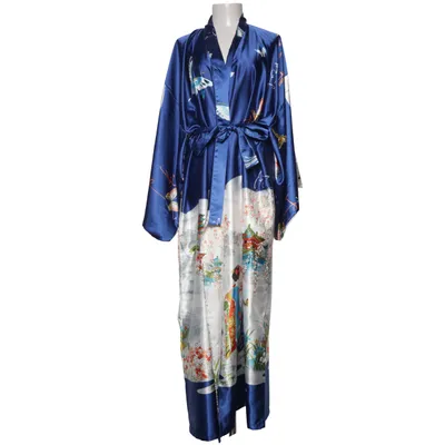 Kimono (Blue, White, Multicolored) from Ichi Ban Polyester