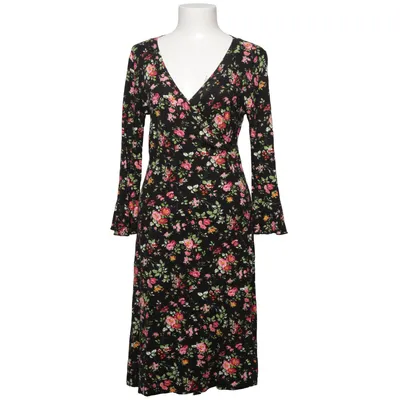 Maxi jurk (Zwart, Meerkleurig) van Vera Velour Elastaan, Viscose