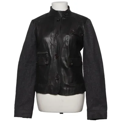 Leather jacket (Black, Gray) from MDK Cotton, Leather, Polyester