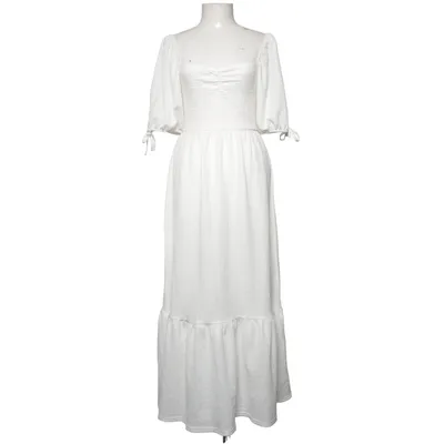 Långklänning (Vit) från Bubbleroom Elastan, Återvunnen polyester