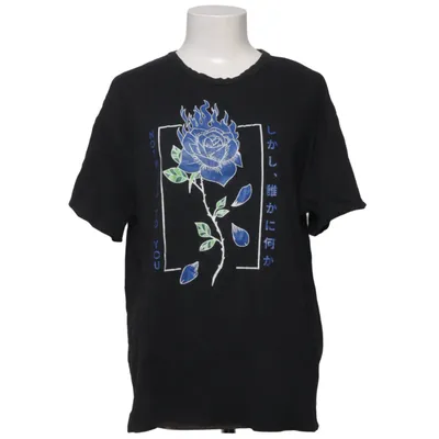 T-shirt (Svart, Flerfärgad) från Romwe Bomull