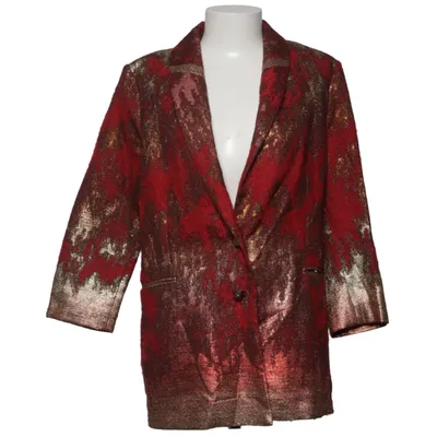 Blazer (Rød, Guld, Flerfarvet) fra Valerie Akryl, Metallfiber, Polyamid, Polyester, Uld