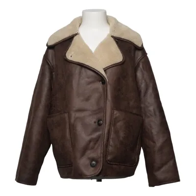 Shearling Jacke (Braun, Beige) von Zara Polyester