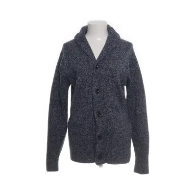 Cardigan (Blue, White) from Raw Nylon, Polyurethane, Faux leather, Wool