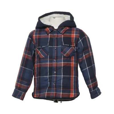 Skjortejakke (Blå, Orange, Hvid) fra Polarn O. Pyret Økologisk bomuld, Polyester
