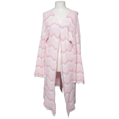 Strickjacke (Pink, Weiß) von Boohoo Acryl, Baumwolle
