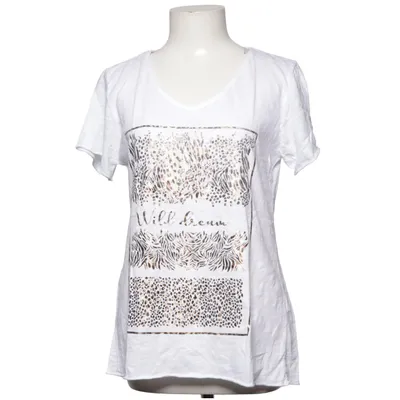 T-shirt (Blanc) de Moda Italia Coton, Élasthane