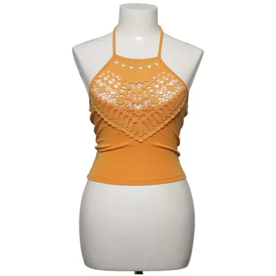 Halterneck top (Gul) fra Bik Bok Elastan, Modal