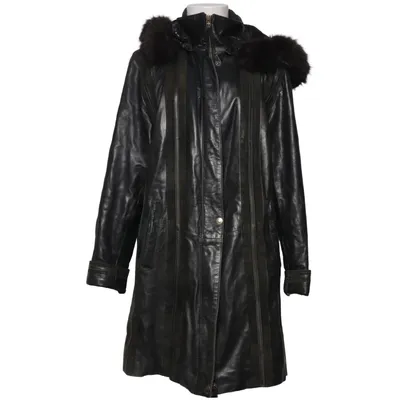 Veste longue en cuir (Noir) de Josefina of Sweden