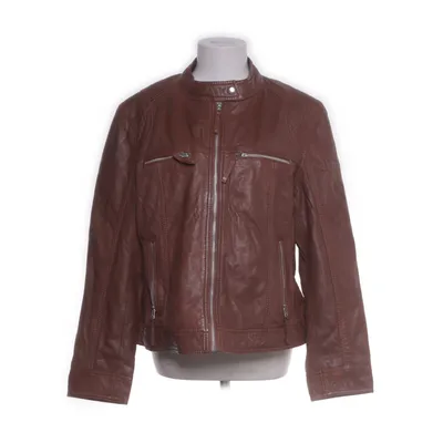 Leren jack (Bruin) van Morena Leer, Polyester