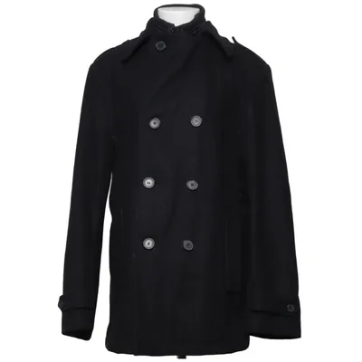 Pea coat (Black) from Pier One Polyamide, Polyester, Wool
