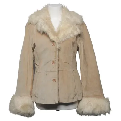 Veste en peau de mouton retournée (Beige) de Livelo Attitude Cuir