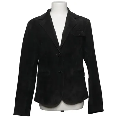 Leren blazer (Zwart) van Garrasco Leer, Polyester
