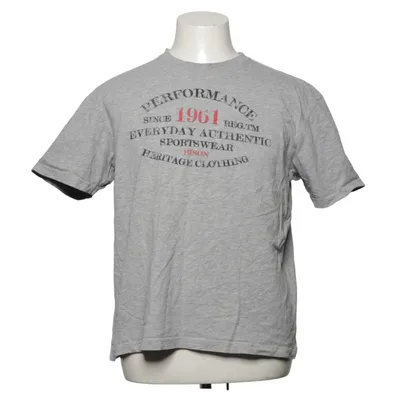 T-shirt (Grijs) van Bison Katoen, Viscose