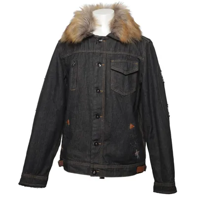 Veste en jeans fourrée (Noir) de Machine Coton, Polyester