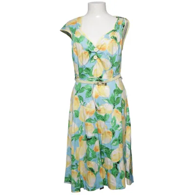 Jurk (Blauw, Geel, Groen) van Lady Vintage Katoen, Elastaan