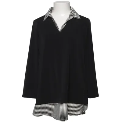 Blouse (Noir, Blanc) de Adrianna Papell Élasthane, Polyester