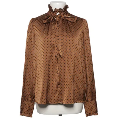 Pussy bow blouse (Brown, Black) from Maison d'Amelie Elastane, Recycled polyester