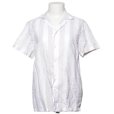 Short sleeve shirt (Beige, White) from Terranova Cotton, Linen