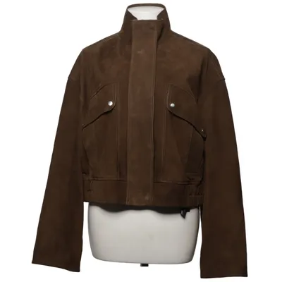 Jacket (Brown) from Massimo Dutti Leather, Polyester