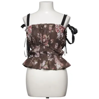 Crop top (Brun, Flerfärgad) från H&M x Brock Collection Lyocell, Polyester