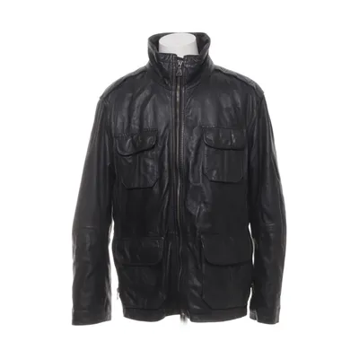 Läderjacka (Svart) från Stones Bomull, Skinn, Polyester