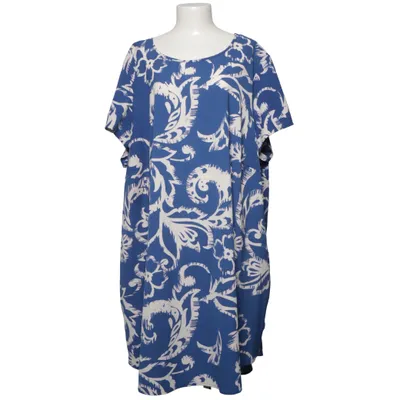 Klänning (Blå, Vit) från Zizzi Elastan, Återvunnen polyester