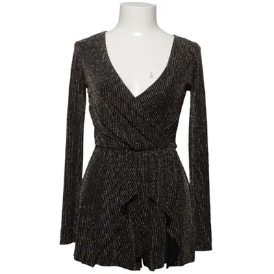 Jumpsuit (Zwart, Goud) van Topshop Petite Elastaan, Metallvezel, Nylon, Polyester