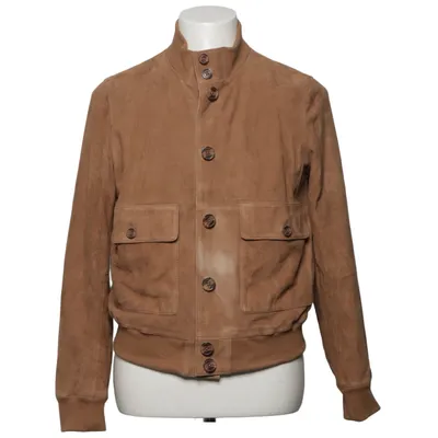 Veste en cuir (Marron) de Costume National Coton, Cuir, Polyester