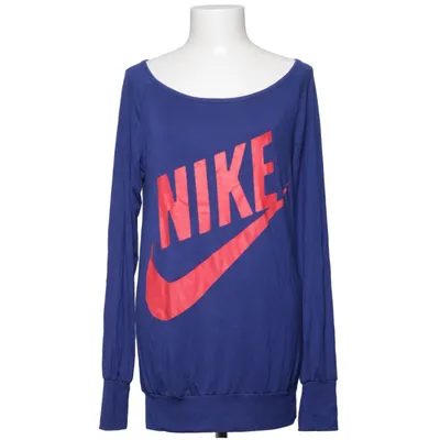 Langærmet t-shirt (Blå, Rød) fra Nike Sportswear Elastan, Viscose