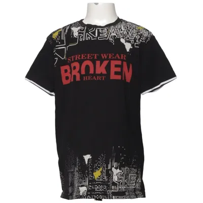 T-shirt (Svart, Flerfärgad) från H & D Bomull, Elastan