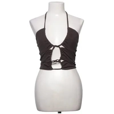 Halter neck top (Brown) from HundHund Cotton, Elastane, Polyester